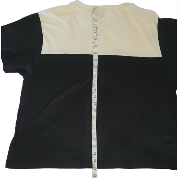 La Ligne New York Size XL Ivory/Black Color blocked High-Low T shirt Top Blouse - Picture 7 of 10